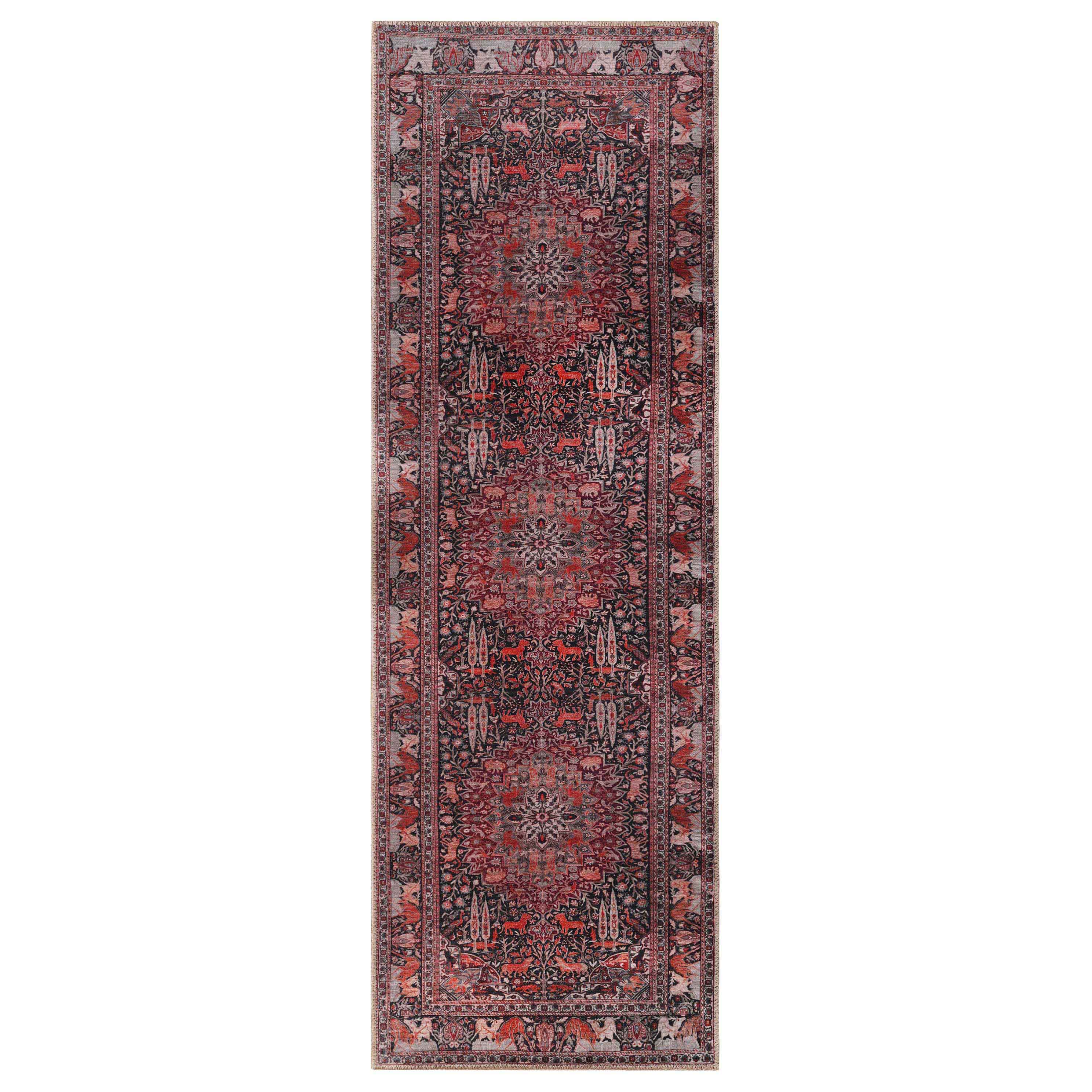 Bohemian Oriental Medallion Wildlife Indoor Area Rug or Runner - Non-Slip, Soft & Durable - Perfect for Living Room, Bedroom, or Hallway Decor
