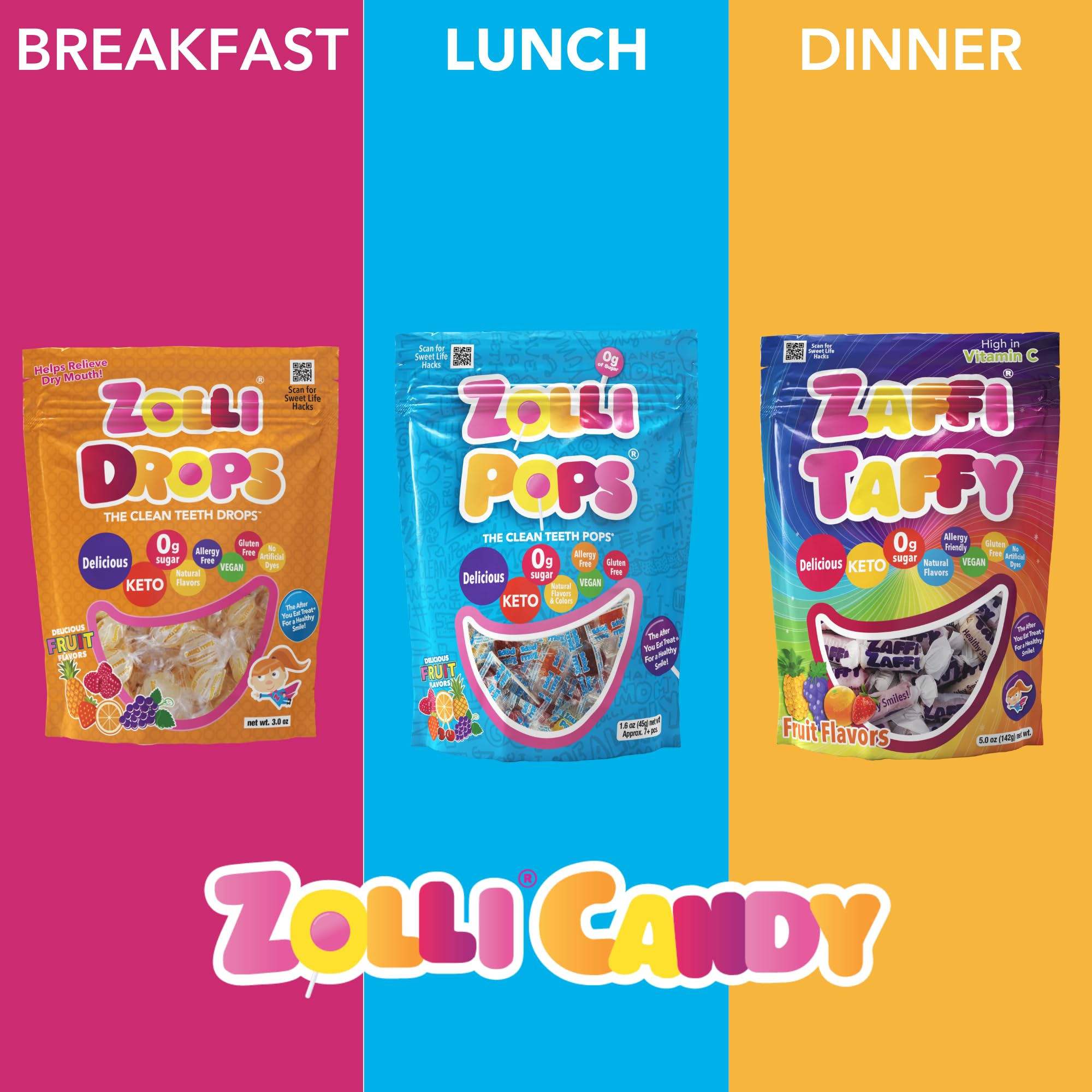 Zolli Ball Popz Lollipops - Sugar-Free Candy for Clean Teeth, Natural Fruit Flavor, 10.4oz - Healthy Dental Treat for Kids & Adults | Perfect for School, Office & Travel Snacks