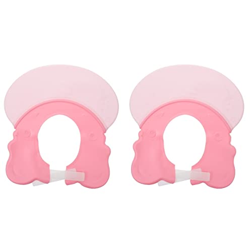Toddmomy 2 Pack Adjustable Waterproof Baby Shower Cap - Cute Elephant Design Kids Shampoo Hat for Bath Time & Hair Washing Protection