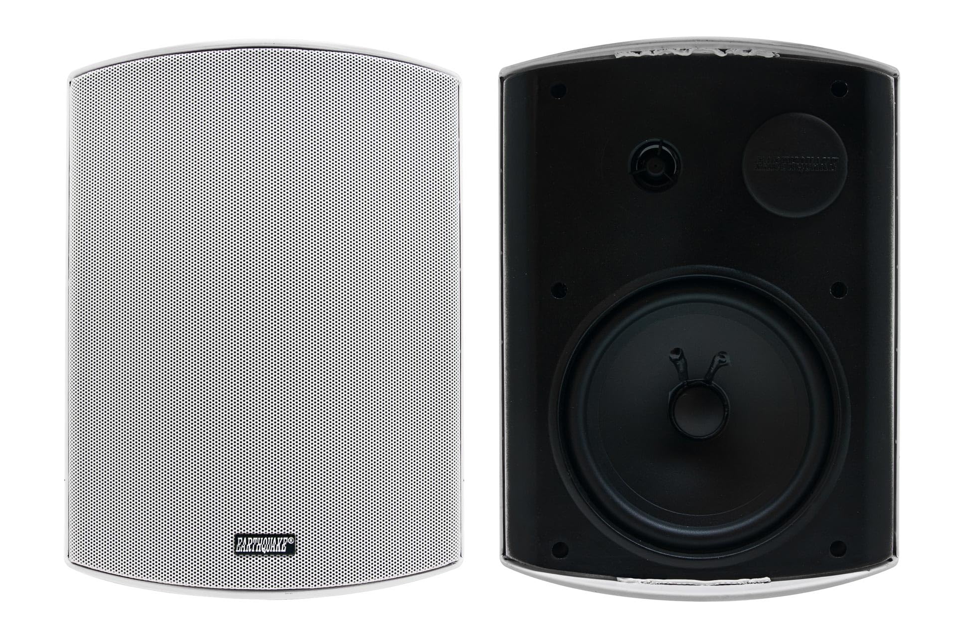 Earthquake Sound AWS-602W Waterproof Outdoor Speakers - All Weather Resistant Matte White Stereo Pair for Patio, Pool & Garden - High Performance Indoor/Outdoor Audio System