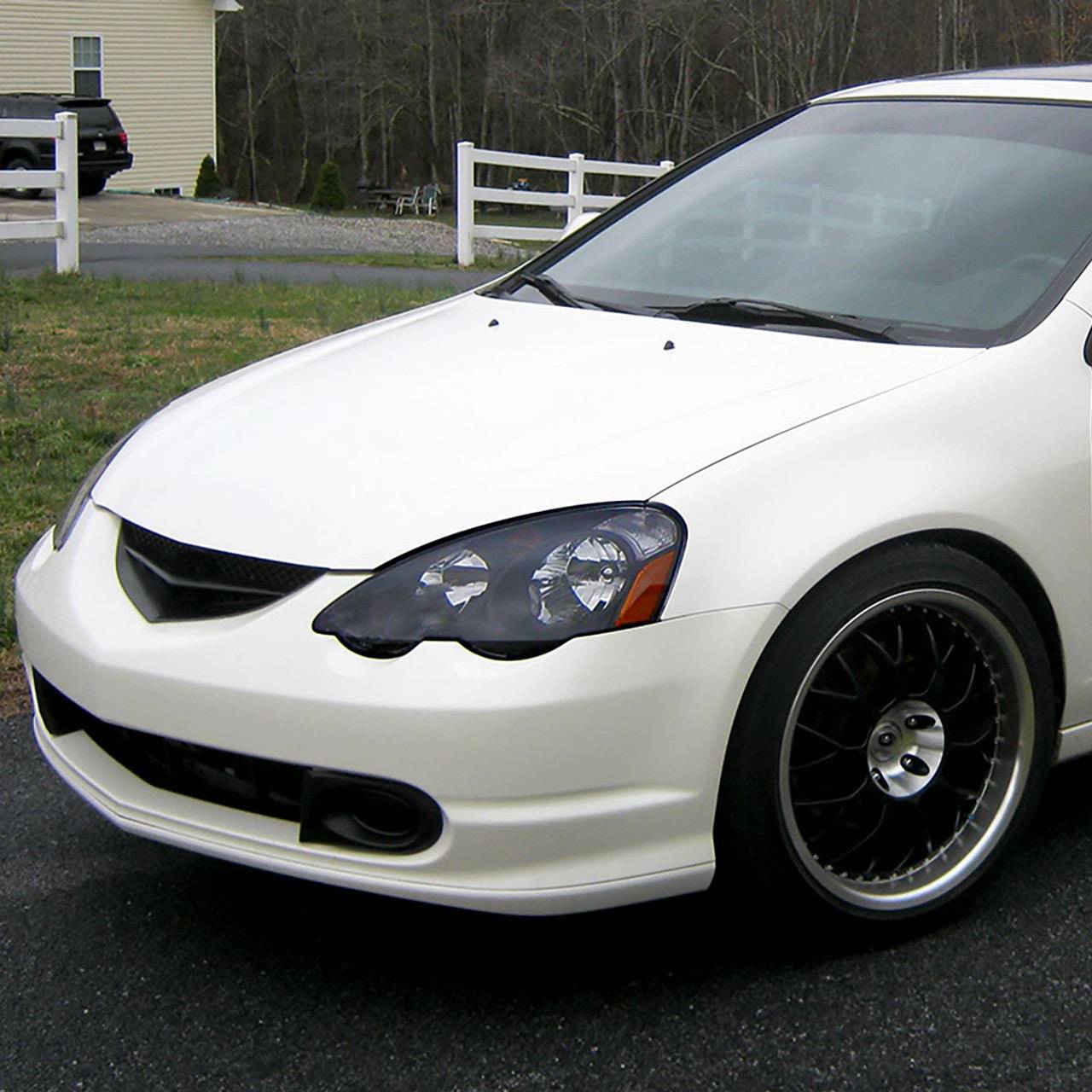 2002-2004 Acura RSX Headlight Housing Kit - Matte Black Housing with Clear Lens & Amber Reflectors | Factory Style Replacement Headlights for Improved Night Visibility