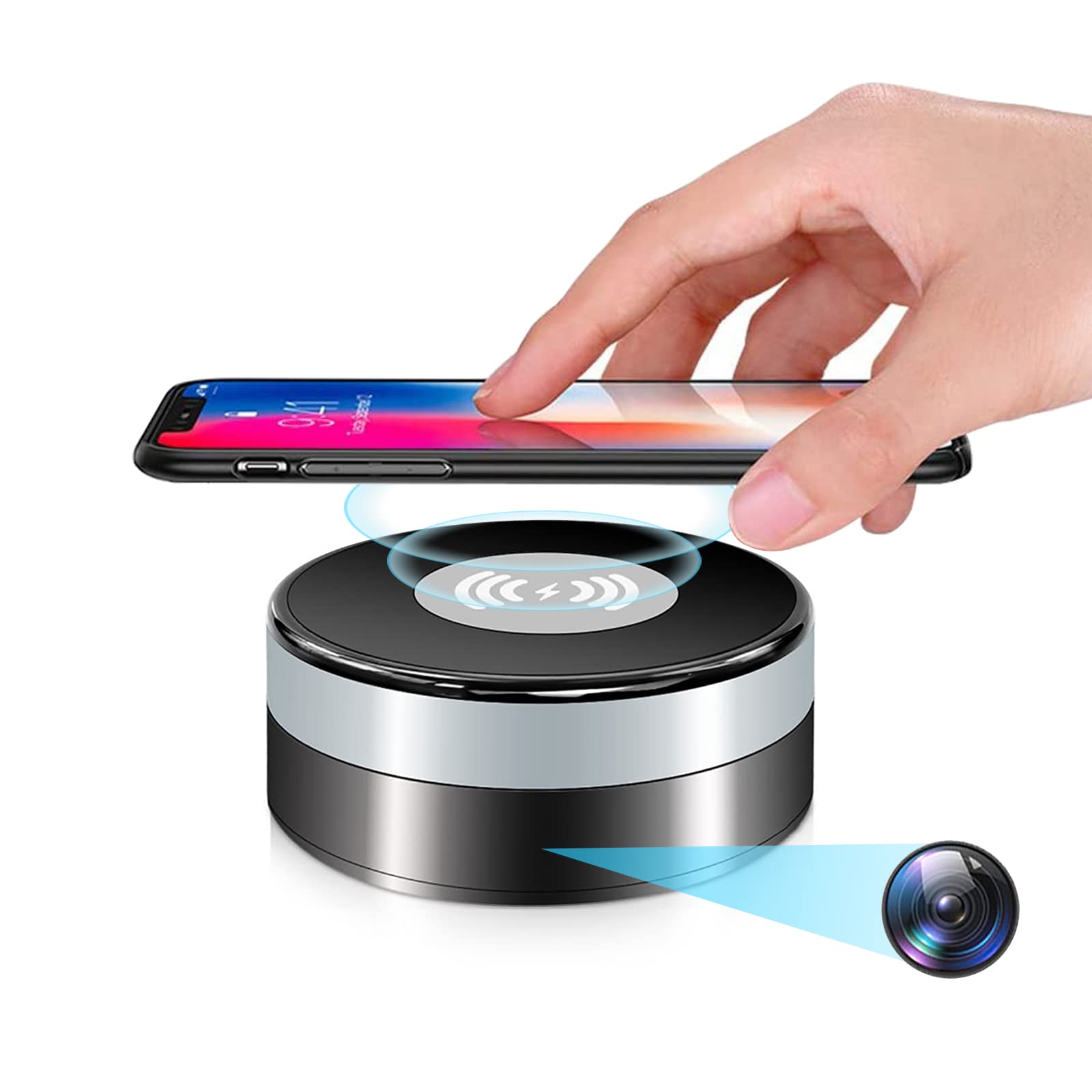 Aipmoz Hidden Spy Camera WiFi 4K - Wireless Charger & Motion Detection, 160° Wide Angle Nanny Cam, 2.4/5Ghz Dual Band Security Camera for Home, Office & Store Surveillance | Perfect for Baby Monitoring, Pet Watching & Theft Prevention