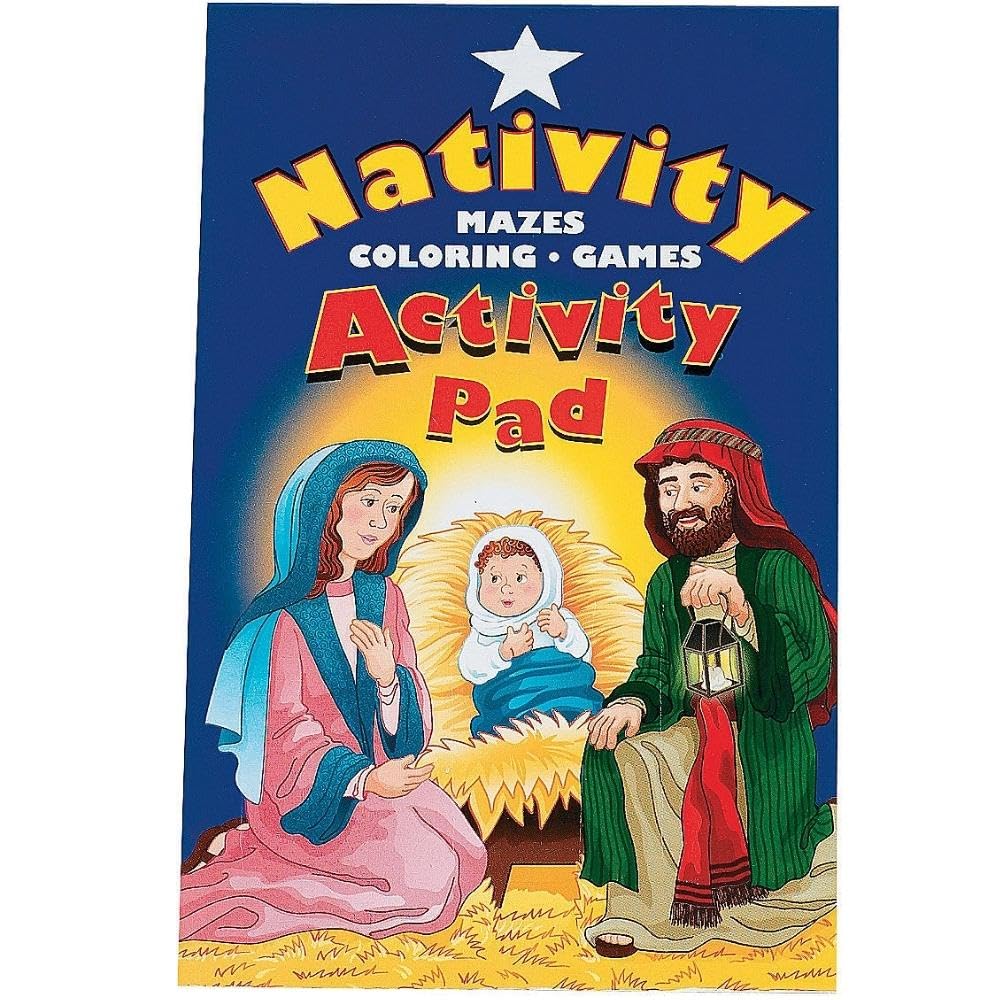 Fun Express Nativity Activity Coloring Books for Christmas - Set of 12 Pads - Holiday Kids Activities, Crafts & DIY Projects - Perfect for Christmas Parties, Sunday School, and Family Bonding