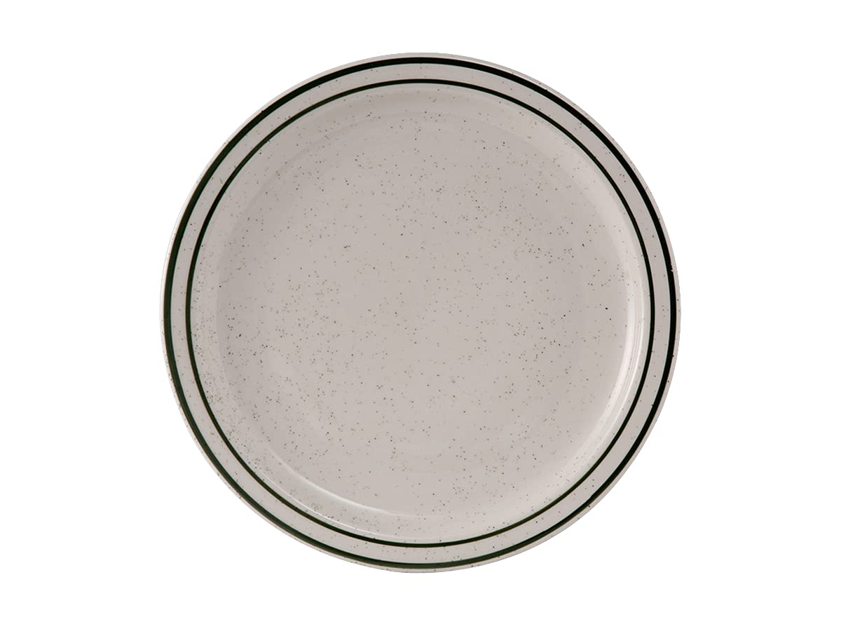 Tuxton TES-008 9-Inch Round Narrow Rim Ceramic Plate - Microwave, Dishwasher & Oven Safe Vitrified China - Emerald Green (Pack of 24) - Perfect for Healthcare Facilities, Restaurants & Home Dining