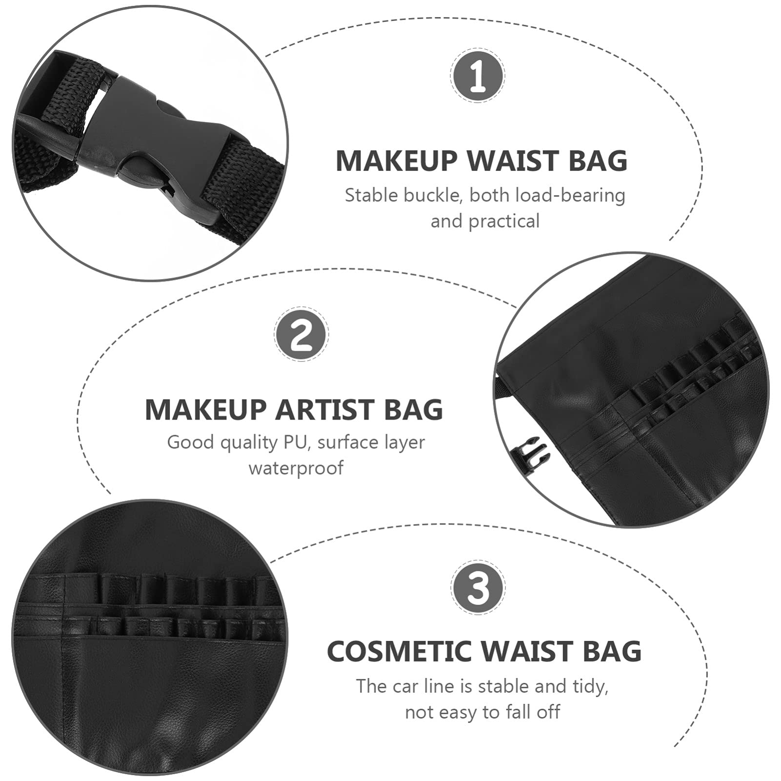 Beaupretty 1pc Unilateral Makeup Backpack - Waterproof Travel Toiletry Bag & Makeup Organizer with Brush Pouch | Perfect for Travel, Gym, and Daily Cosmetics Storage (Artificial Leather)