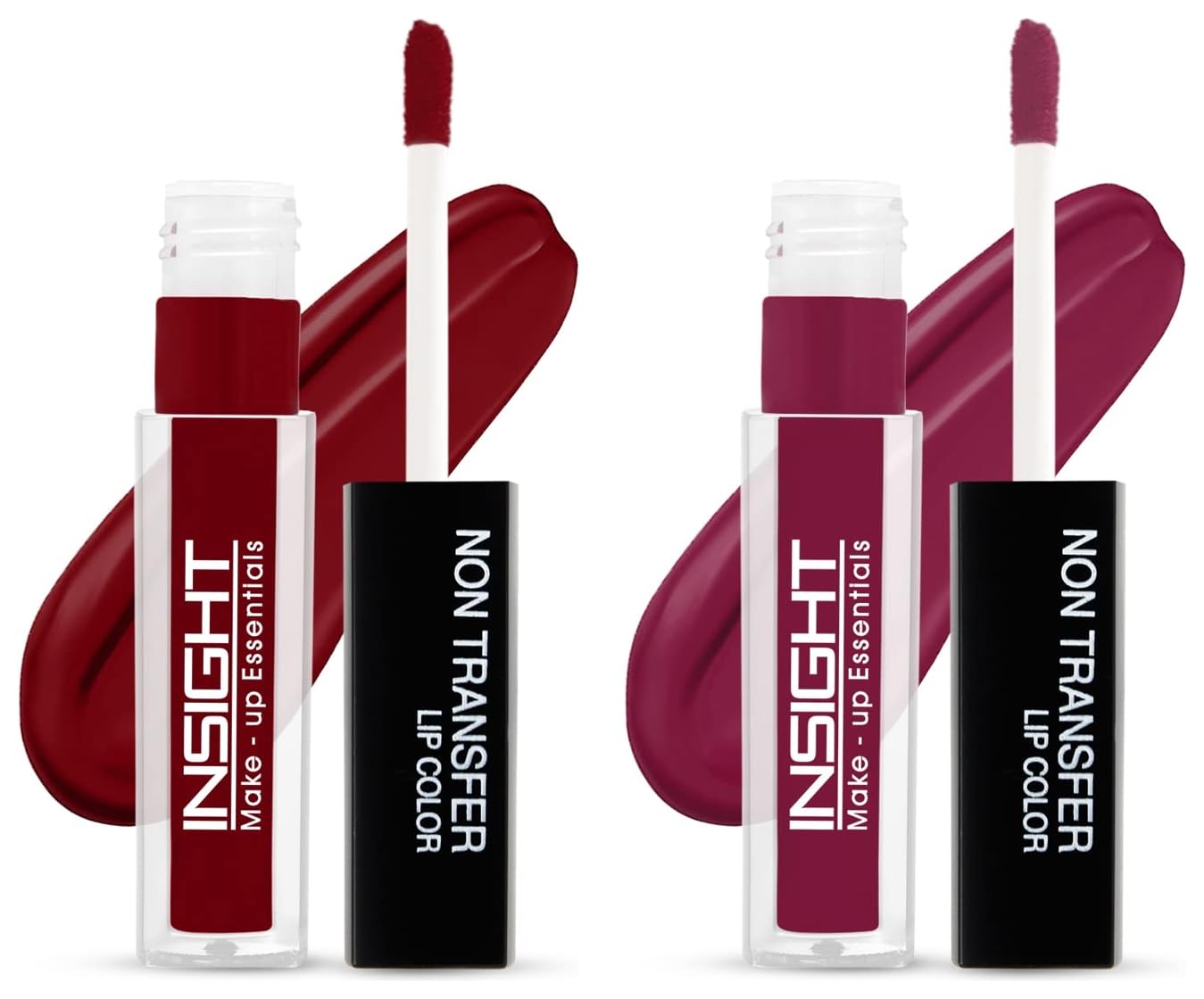 INSIGHT Non-Transfer Matte Lipstick Set - 4ml (19 Dive & 03 Divine Wine) - Long Lasting Waterproof Lip Color for Party, Date Night & Special Occasions