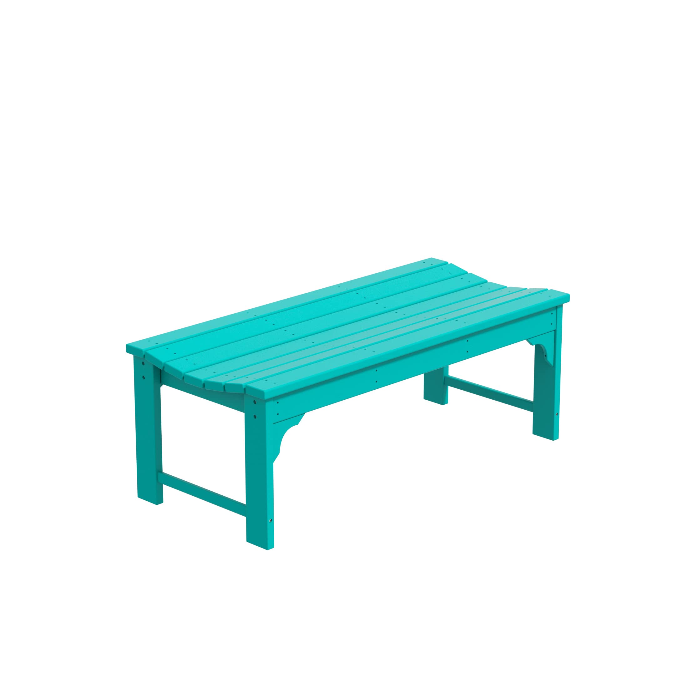 WestinTrends Malibu Outdoor Bench - All Weather Resistant Poly Lumber Backless Patio Garden Bench - Comfortable Adirondack Style Curved Seat in Turquoise - Perfect for Poolside, Garden, Deck and Outdoor Relaxation