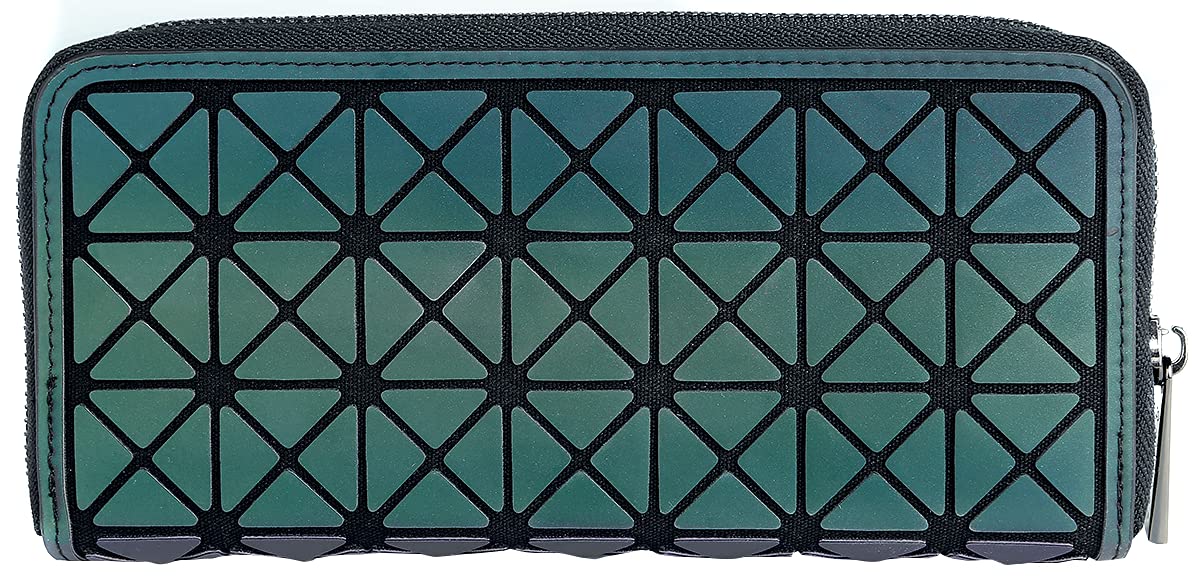 Lost Queen Women's Holographic Zip Around Wallet - Stylish RFID Blocking Clutch Purse for Everyday Use, Travel & Night Out