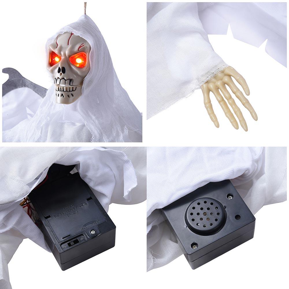 Glow-in-the-Dark Animated Skeleton with Wings - 22x4x20in Sound Activated Halloween Prop for Party Decorations, Haunted Houses & Outdoor Displays