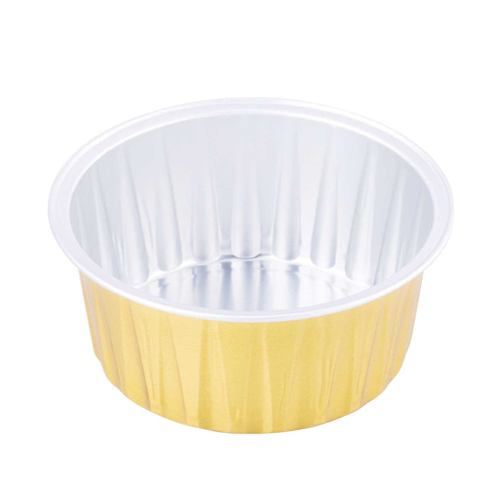 Kuluzego 100-Pack Foil Cupcake Liners with Lids - Round Baking Cups for Mini Cupcakes, Muffins & Desserts | Perfect for Parties, Baking, and Kitchen Decor