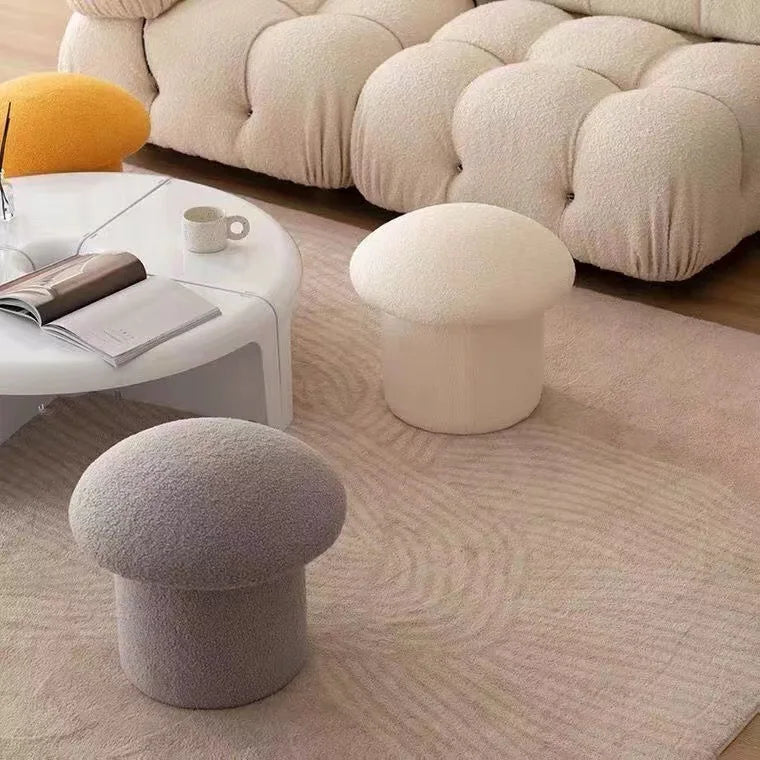 Mushroom Shaped Makeup Stool - Adjustable Height Vanity Stool with Soft Cushion for Dressing Room, Bedroom & Beauty Salon - Elegant Home Decor & Comfortable Seating