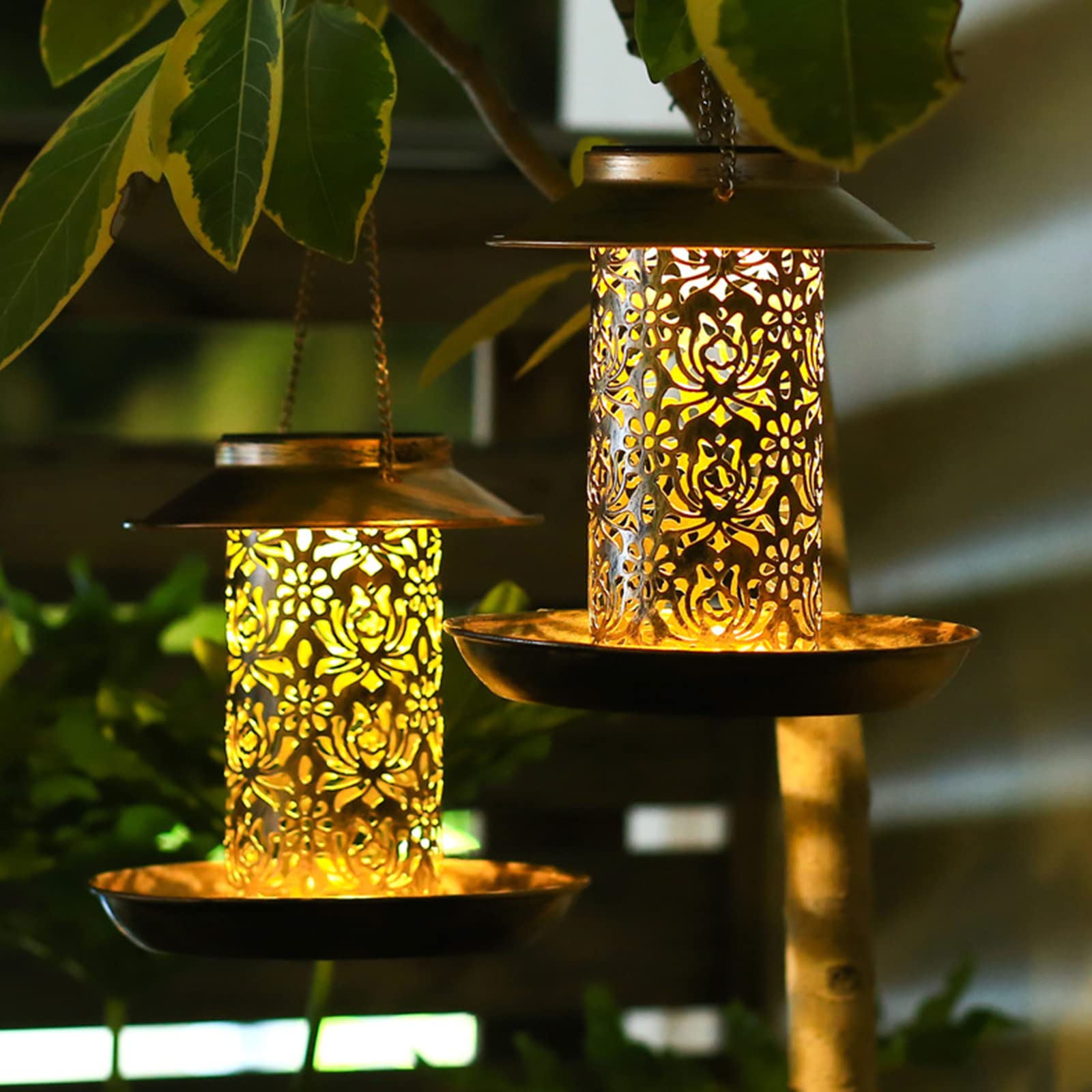 Solar LED Bird Feeder with Projection Light - Outdoor Hanging Garden Decoration for Wild Birds - Perfect Gift for Bird Lovers - Ideal for Backyard, Patio, and Garden Decor