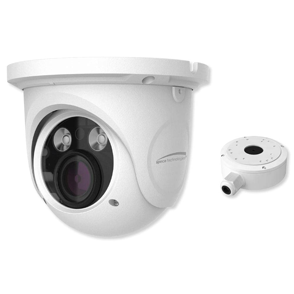 Speco O4DT6M 4MP HD Outdoor Turret IP Security Camera with IR Night Vision & 3.3-12mm Motorized Lens - Ideal for Home, Office, and Business Surveillance