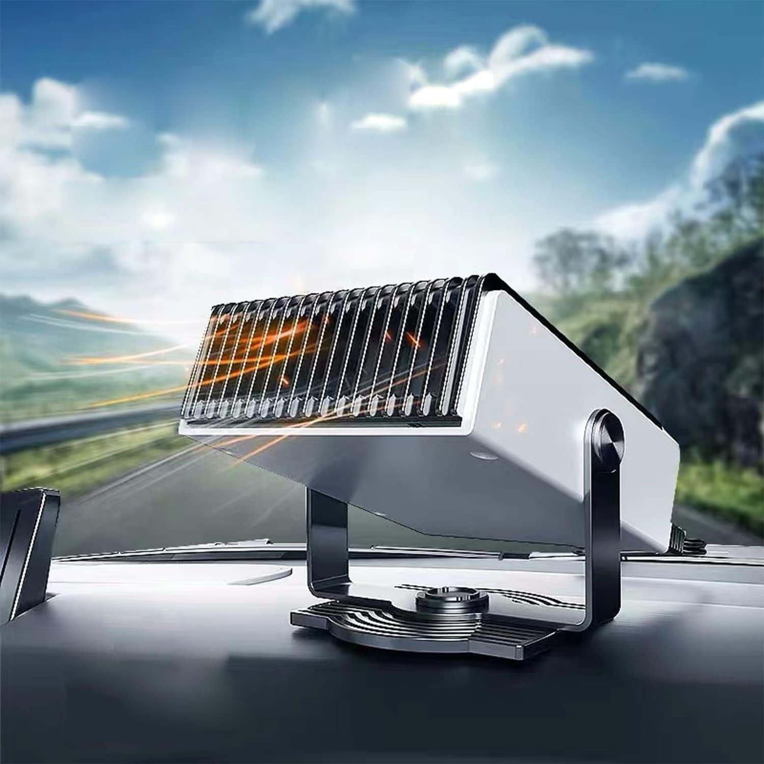 MASO 12V Portable Car Heater - Fast Defrosting & Warming Solution with Cigarette Lighter Plug - Perfect for Winter Commutes, Road Trips & Emergency Heating