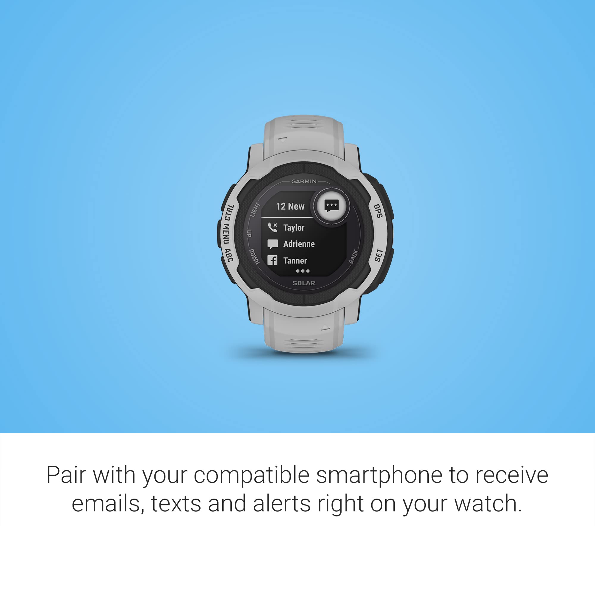 Garmin Instinct 2 Solar GPS Outdoor Smartwatch with Solar Charging, Multi-GNSS Support & Trackback Routing - Mist Gray (Renewed) - Perfect for Hiking, Camping & Outdoor Adventures