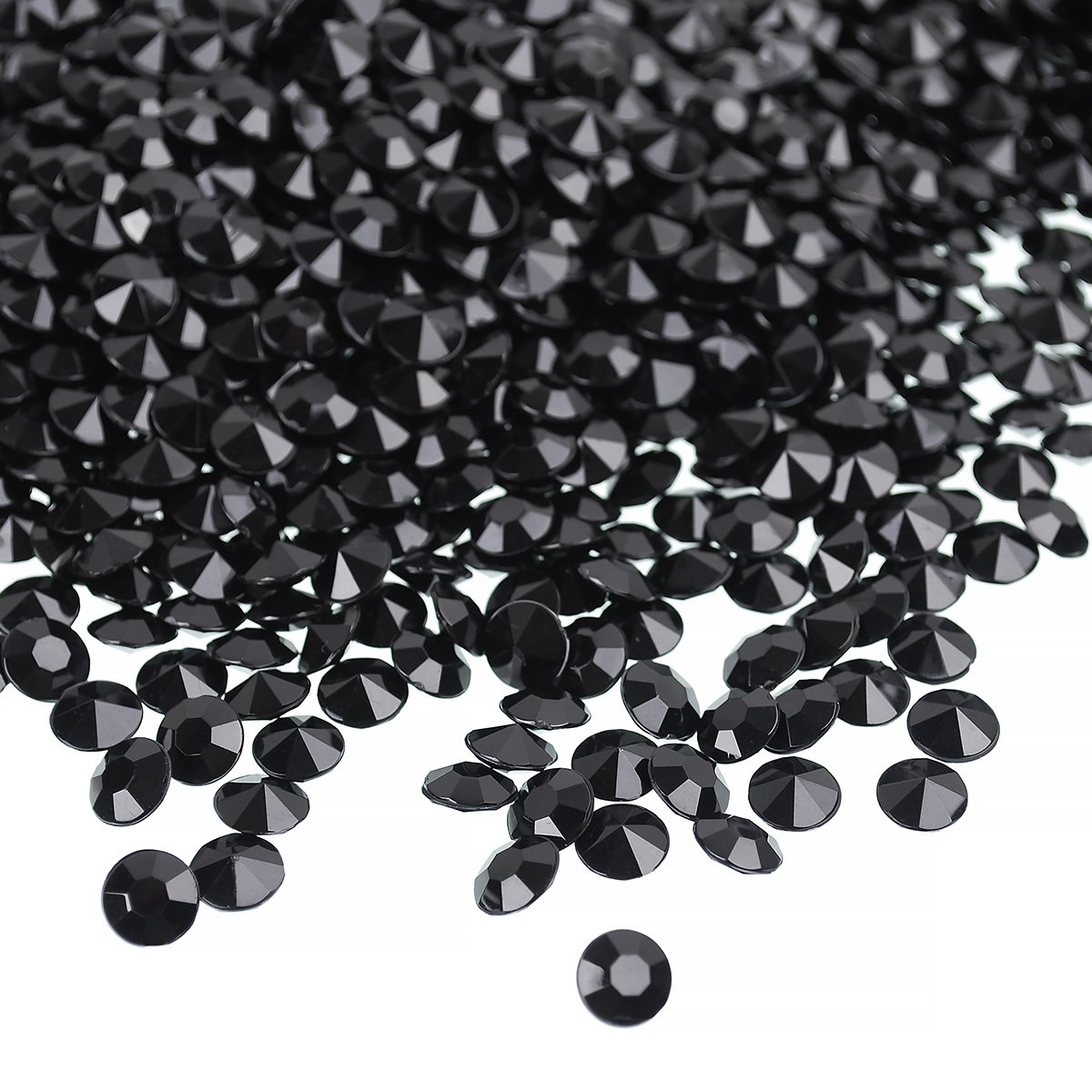 8MM Black Acrylic Diamonds for Wedding Table Decor - Vase Fillers, Bridal Shower & Party Scatter Crystals | Elegant Table Scatter for Centerpieces, Reception Decorations, and Special Events
