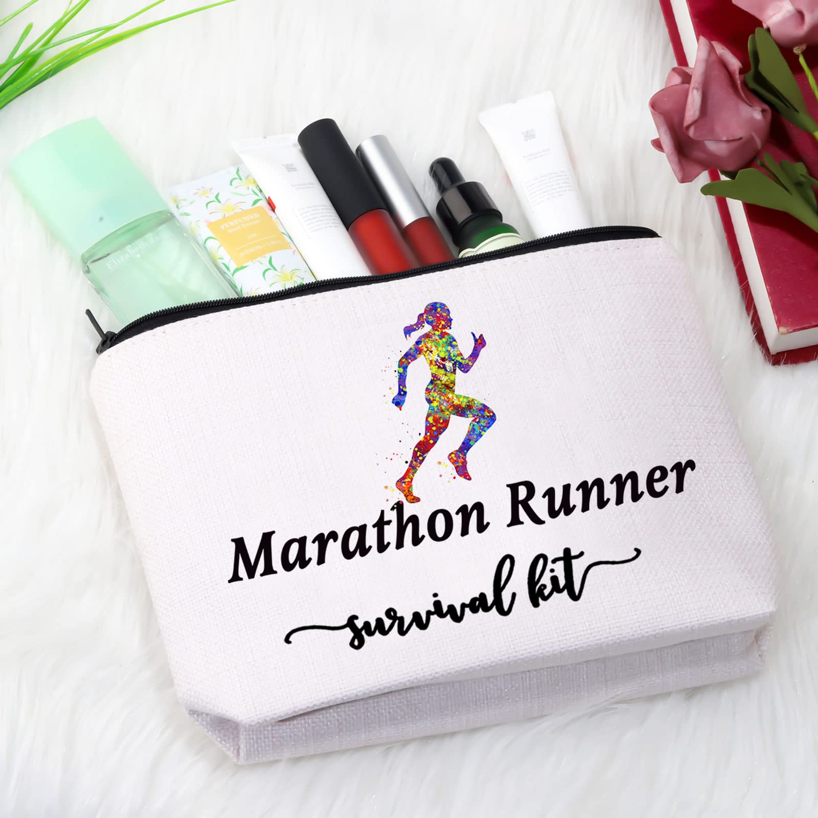GJTIM Marathon Runner Gift Set - Durable Zipper Pouch & Survival Kit for Runners | Perfect for Race Day Essentials, Gym Storage & Travel Makeup Bag
