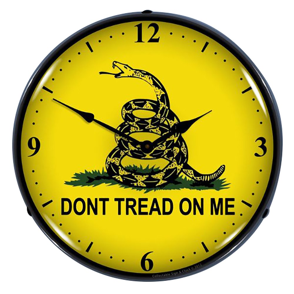 LED Wall Clock with Gadsden Flag Design - Don't Tread On Me Motif - Perfect for Home Office, Bedroom & Man Cave Decor