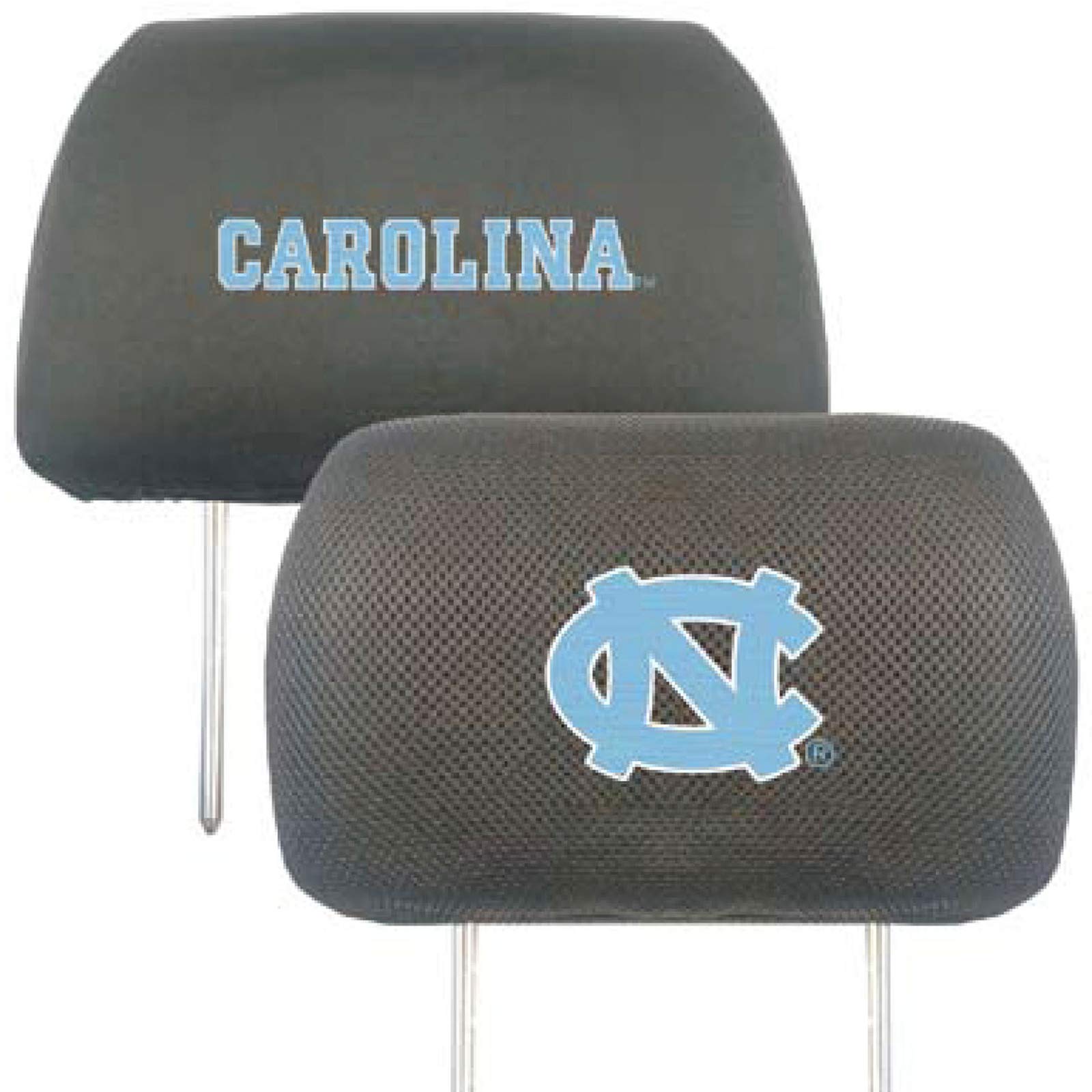 Officially Licensed AAC FanMats NCAA North Carolina Tar Heels Carpet Floor Mats & Headrests Bundle (6-Piece Set) - Perfect for Game Day Decor, Dorm Room Essentials & Tar Heels Fan Gifts