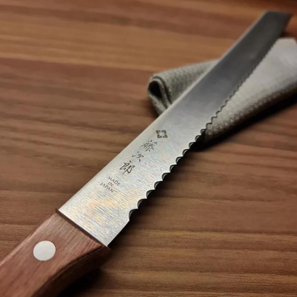Tojiro F-737 235mm High-Carbon Stainless Steel Bread Knife - Sharp Bread Slicer for Perfect Loaf Cutting - Ideal for Bakers, Home Chefs & Bread Lovers