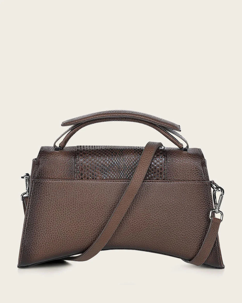 Stylish Brown Python Skin Shoulder Bag for Women - Fashionable Casual Handbag - Perfect for Everyday Use, Work, and Evening Outings