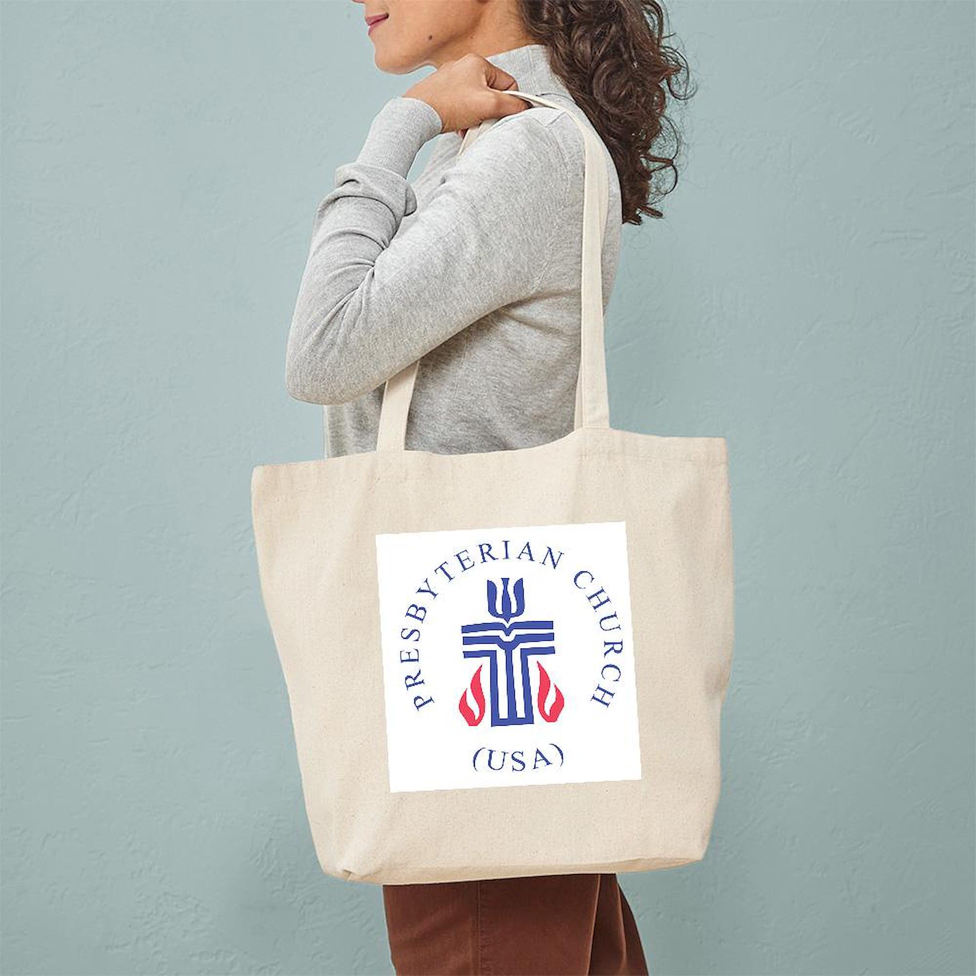 Springfield Presbyterian Church Tote Bag - Natural Canvas Reusable Shopping Bag for Groceries, Beach & Everyday Use