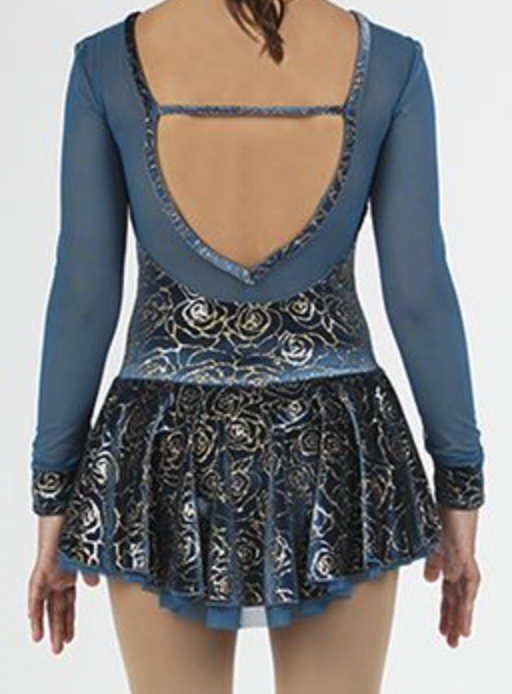 Elegant Mondor Rose Gold Figure Skating Dress for Women - Perfect for Ice Skating Competitions, Performances & Practice