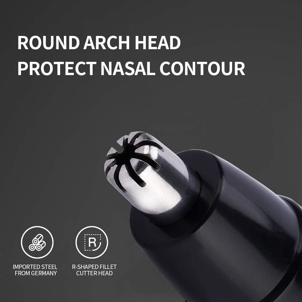 USB Rechargeable Ear & Nose Hair Trimmer for Men & Women - Portable Facial Grooming Kit with Protective Cover - Perfect for Travel, Home & Personal Care