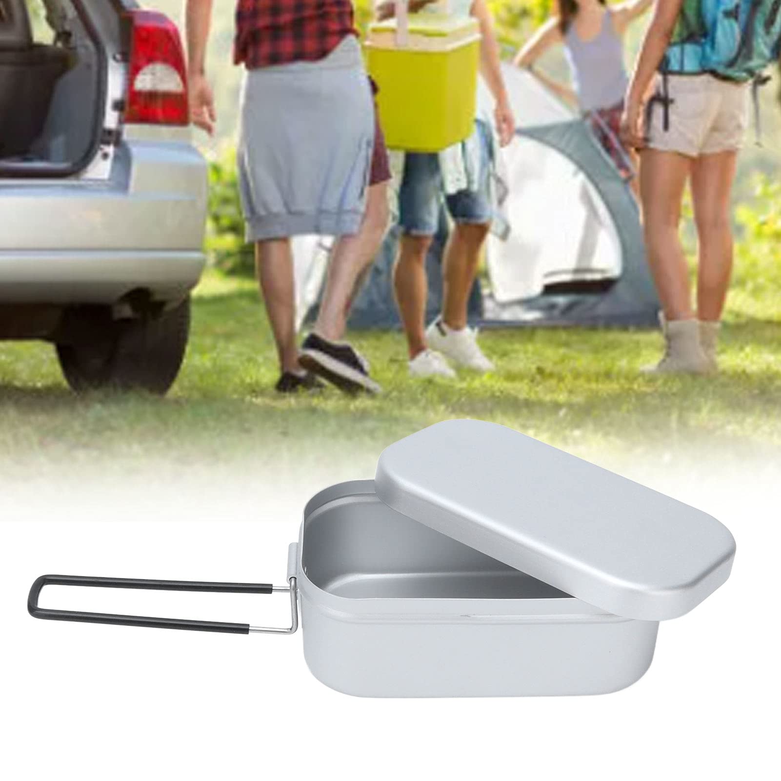 800ml Insulated Aluminum Bento Lunch Box with Lid - Leakproof & Portable for Office, School, Camping | Perfect for Meal Prep, Picnics & Outdoor Activities
