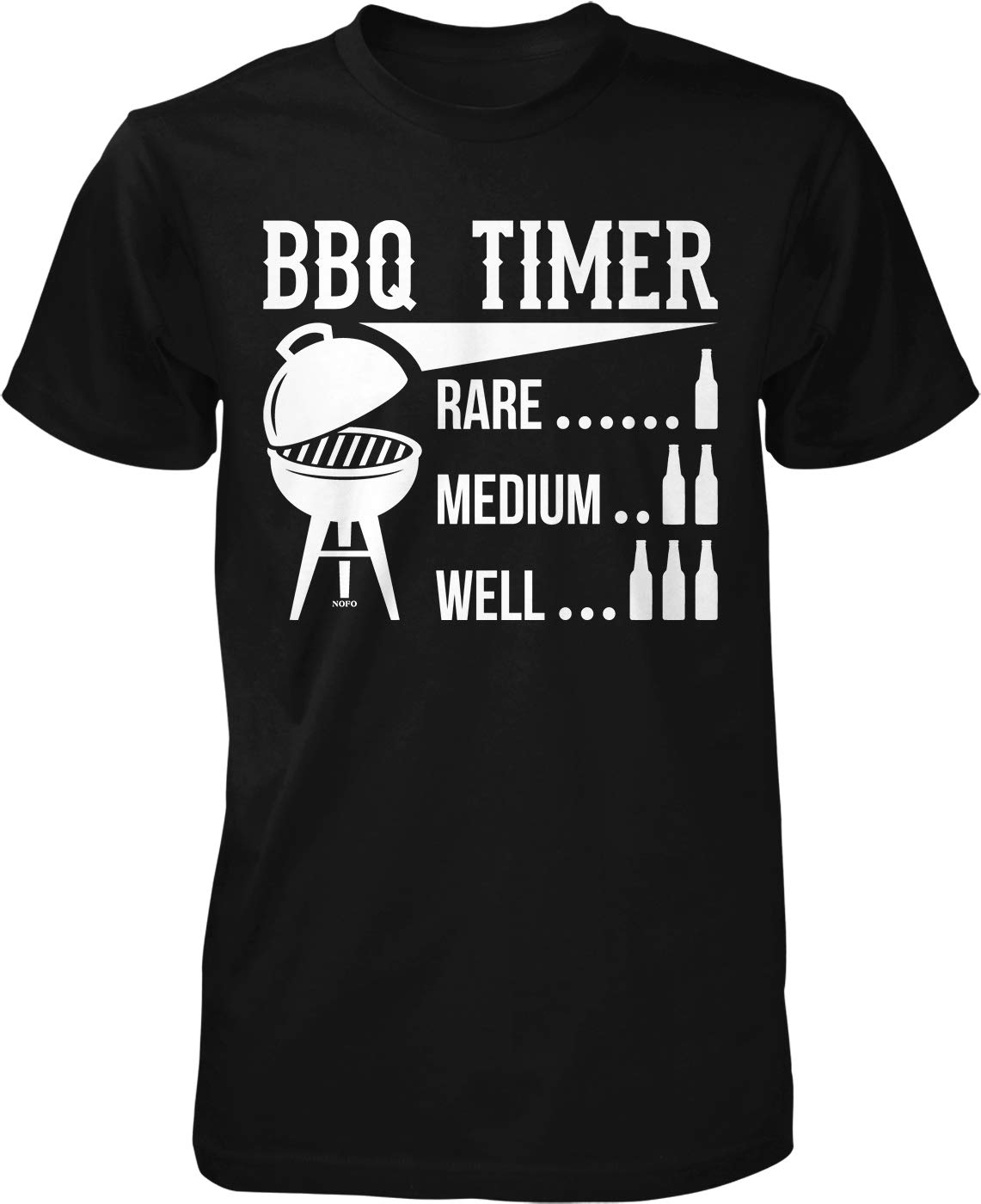 BBQ Timer Graphic Men's T-Shirt - Funny Grilling Gift for Dad, Husband - Rare, Medium, Well Done Steak Design - Perfect for Backyard Cookouts, Father's Day & BBQ Parties