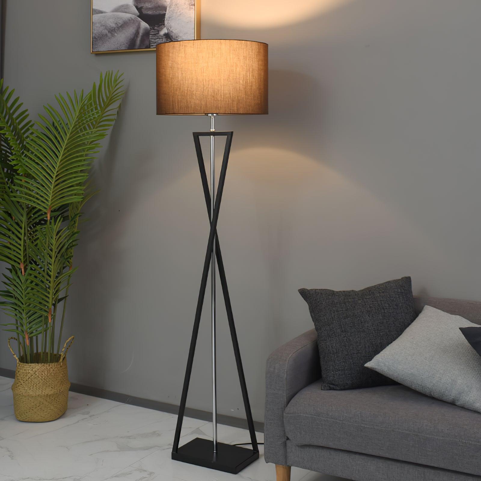 Modern Black Floor Lamp with Adjustable Height - Elegant Home & Office Lighting for Living Room, Bedroom, or Study