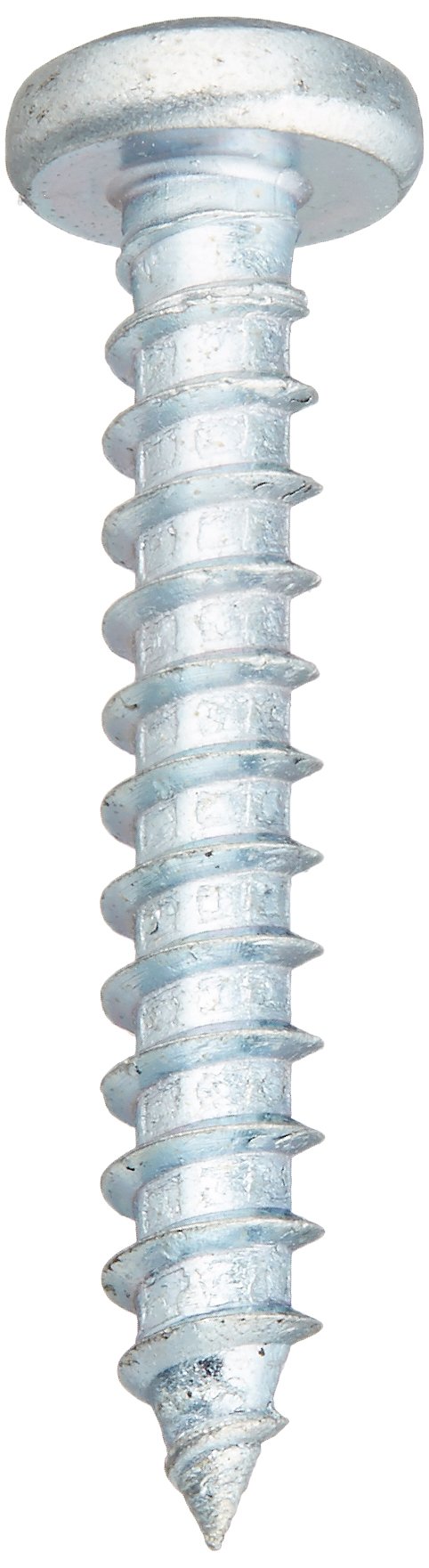 Small Parts 1020AQP Zinc Plated Steel Sheet Metal Screws, Pan Head Square Drive Type A, #10-12 Thread, 1-1/4