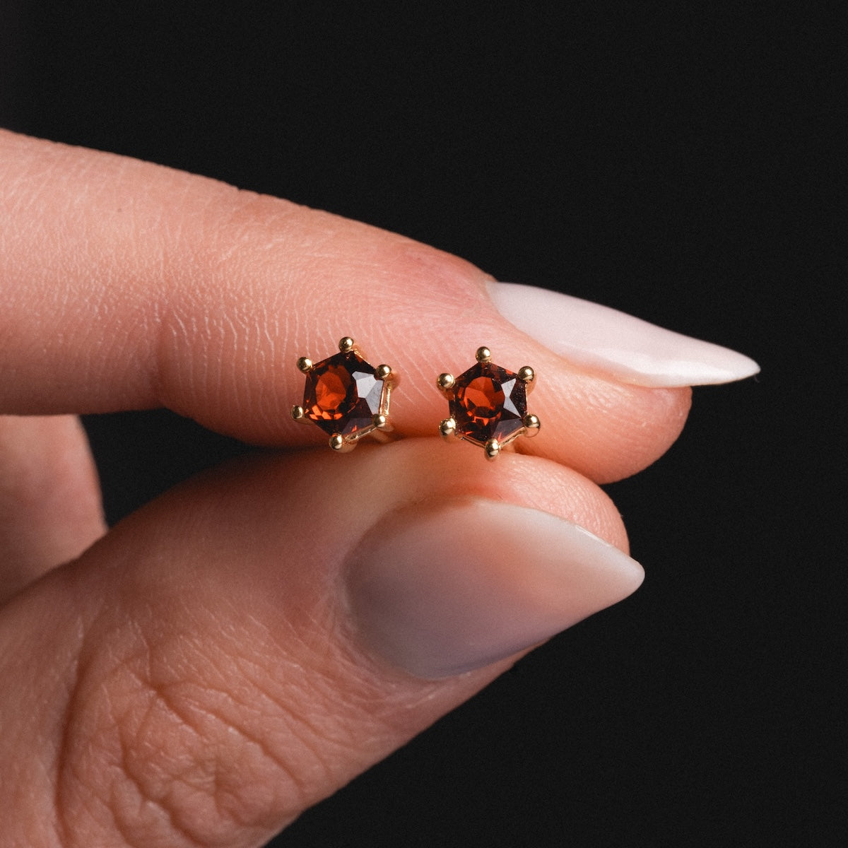 Solid Gold Modern Birthstone Stud Earrings - Elegant & Personalized Jewelry for Women | Perfect Gift for Birthdays, Anniversaries & Special Occasions