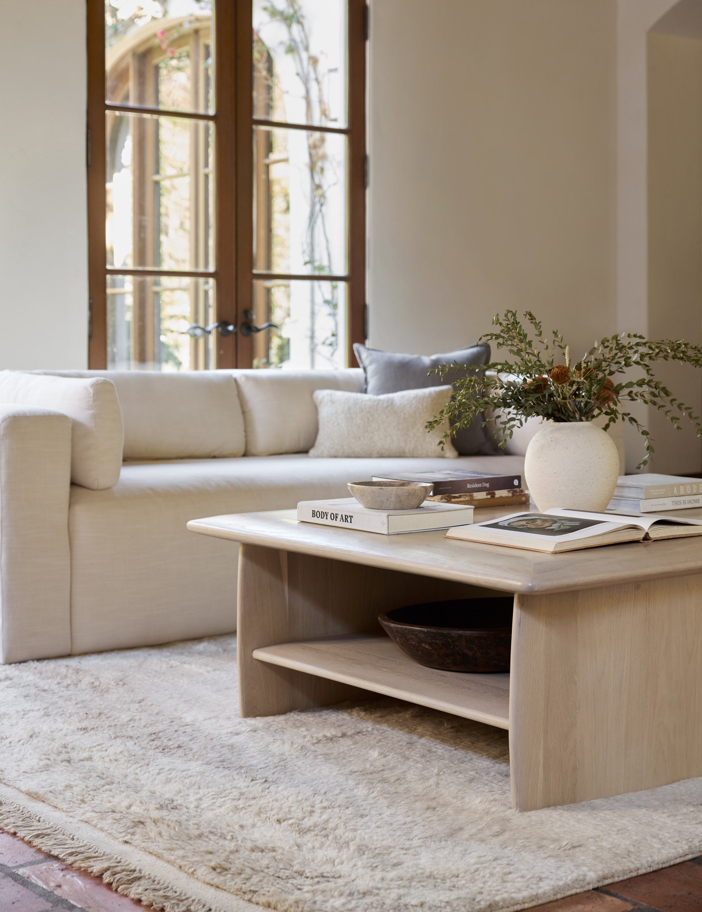 Modern Cedar Wood Coffee Table - Rustic Solid Wood Living Room Center Table for Home Decor | Perfect for Living Rooms, Patios & Cozy Spaces