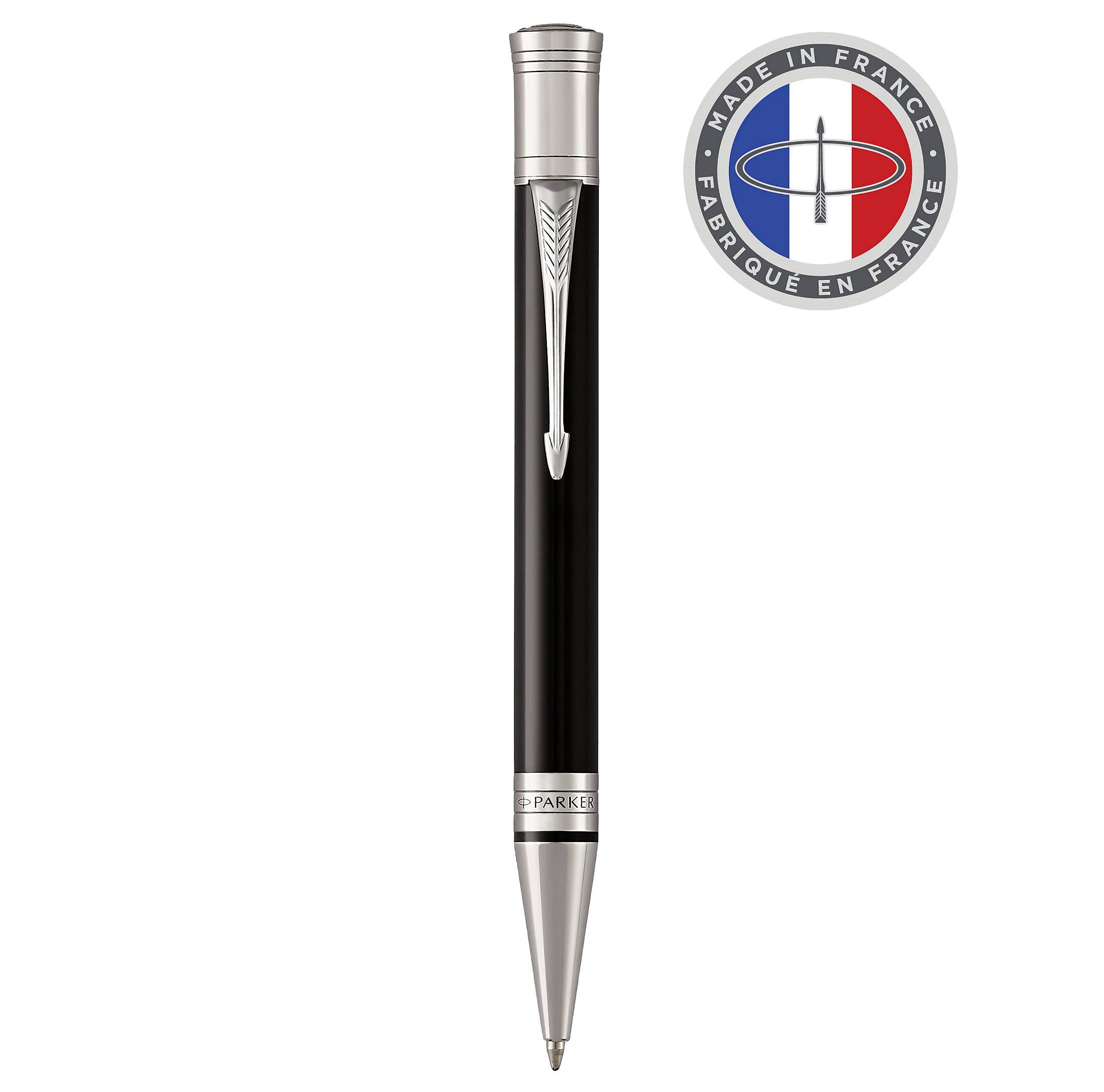 PARKER Duofold Ballpoint Pen - Classic Black with Palladium Trim, Medium Point Black Ink Refill | Premium Writing Instrument for Business, Gifts & Collectors | Ideal for Office, Signatures & Special Occasions