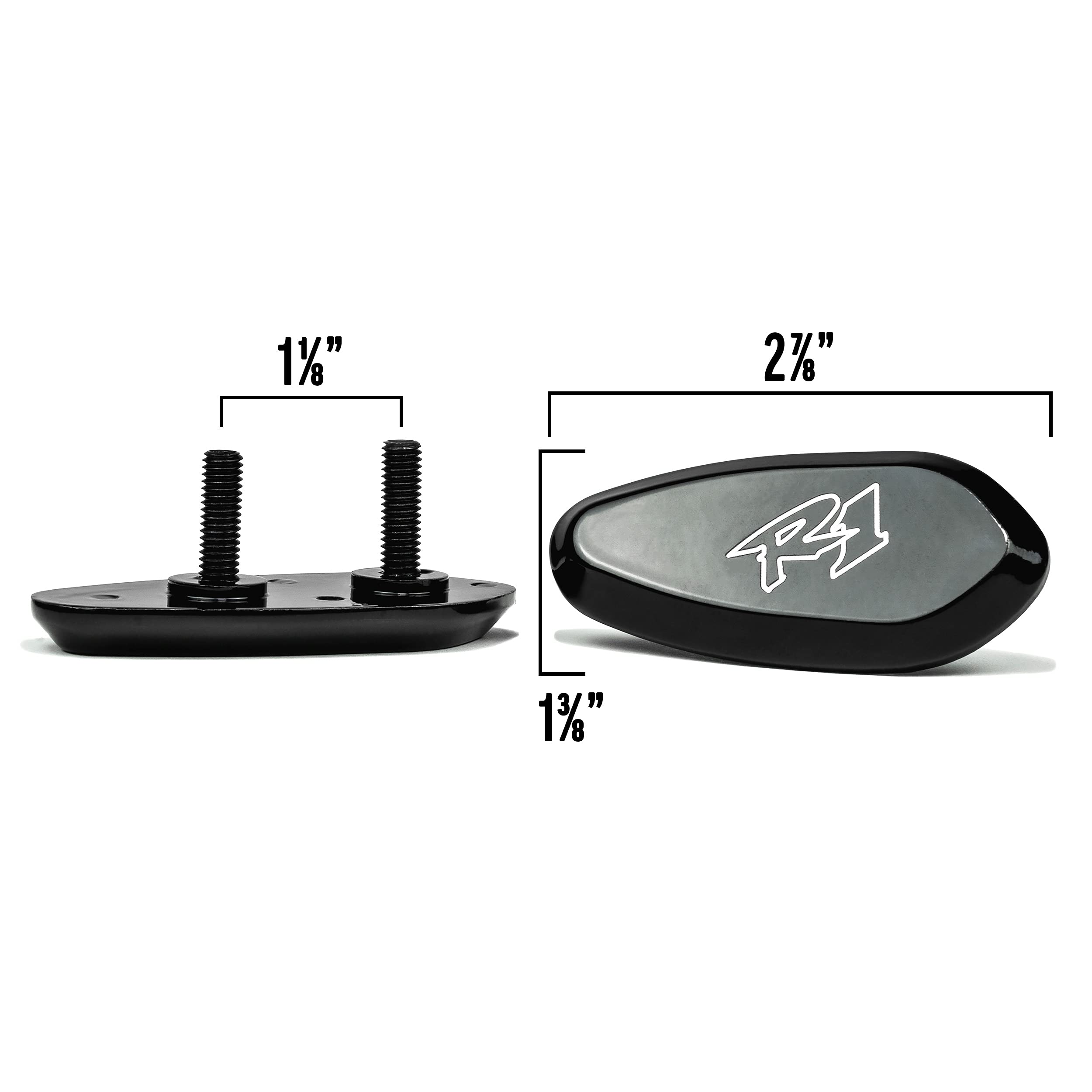Yamaha YZF R1 Mirror Block Off Plates - Black Logo Engraved Set (2000-2008 Models) | Motorcycle Accessories for Improved Aerodynamics & Custom Look