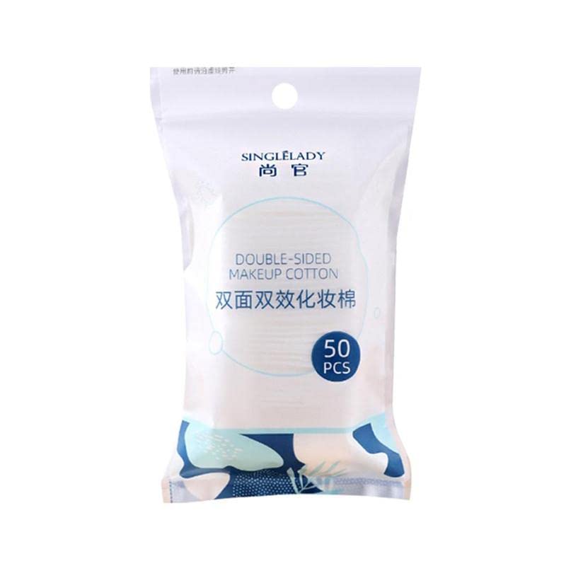 Square Makeup Cotton Pads 50PCS - Soft Facial Cleansing & Makeup Remover Pads for Gentle Skin Care | Perfect for Daily Makeup Removal, Toner Application & Skincare Routine