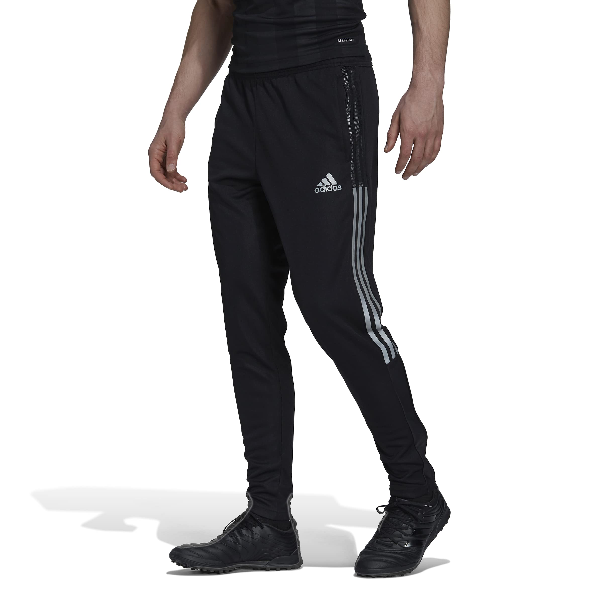 **Adidas Men's Tiro Reflective Track Pants - Lightweight, Moisture-Wicking, 3-Stripes Design for Running, Training & Gym Workouts**