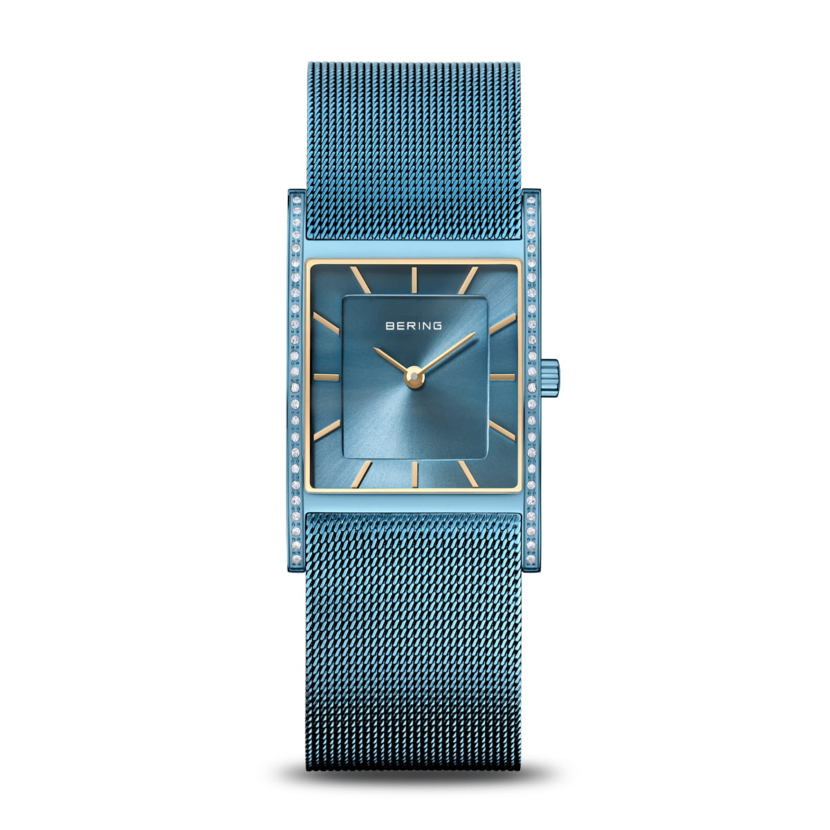 BERING Classic Polished Blue 26mm Women's Watch with Sunray Dial - Water Resistant, Stainless Steel Band - Perfect for Office, Party & Everyday Wear (Model 10426-398-S)
