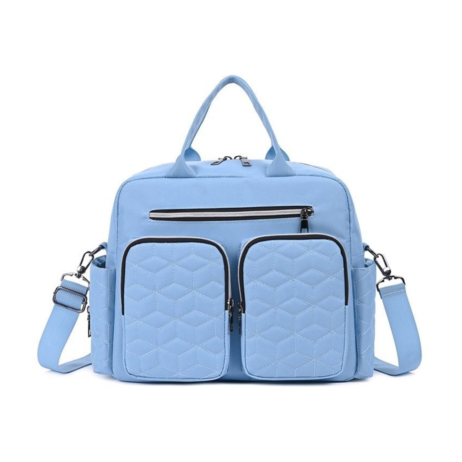 HUACHEN-LS Large Waterproof Baby Diaper Backpack for Moms - Multi-Functional Travel Diaper Bag with Wet/Dry Compartments, Changing Station - Perfect for Daycare, Outings & Airplane Travel (Blue)