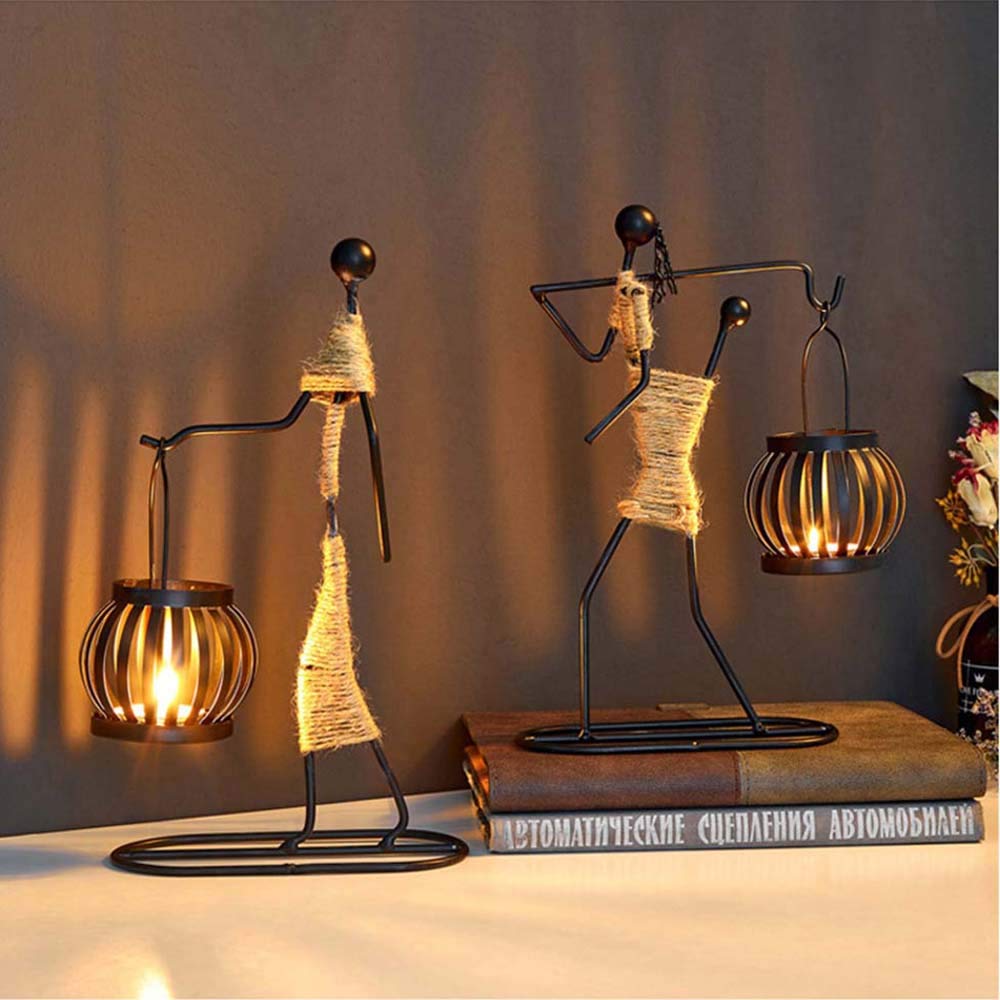 1PC Nordic Abstract Metal Candlestick Holder - Modern Candle Stand for Home Decor, Wedding, Dining Table, and Romantic Ambiance