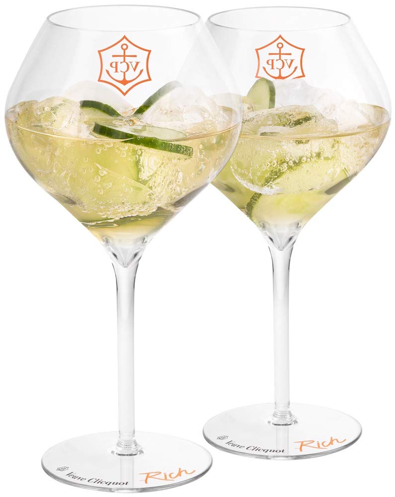 Veuve Clicquot Champagne Flutes Set of 6 - Premium Acrylic Yellow Glass Flutes with Luxury Gift Box - Perfect for Weddings, Anniversaries & Holiday Celebrations