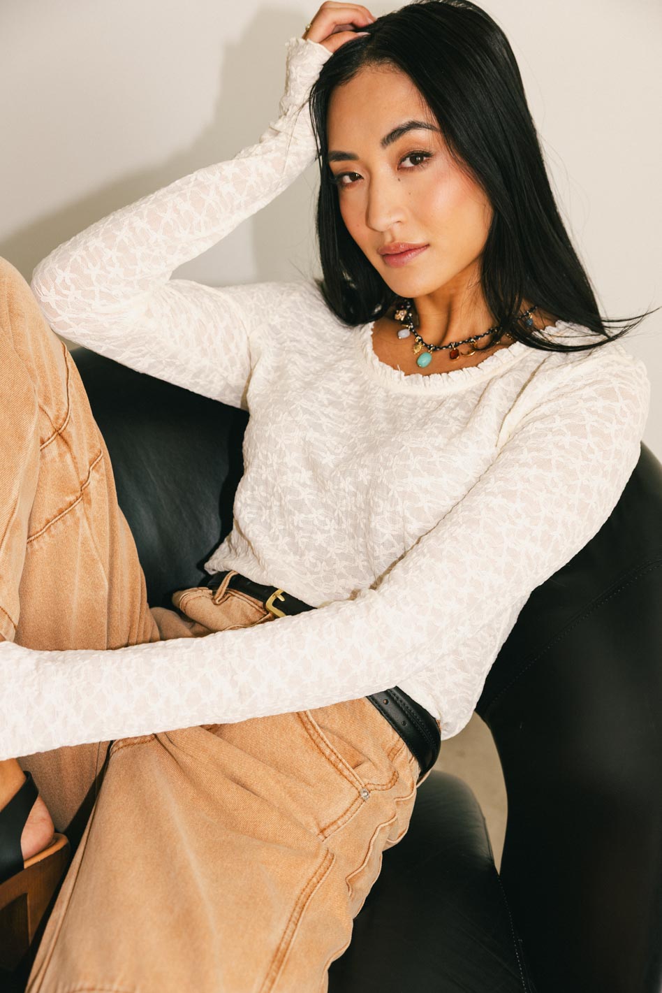Gracey Lace Top in Cream | Elegant Women's Blouse | Perfect for Date Night & Special Occasions | FINAL SALE