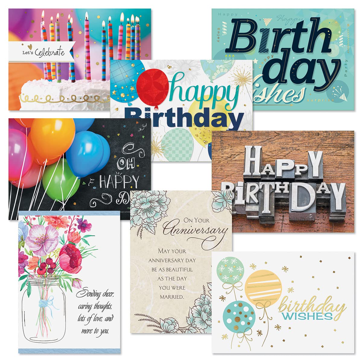 Blue Greeting Card Organizer Box with 48 All-Occasion Cards (5