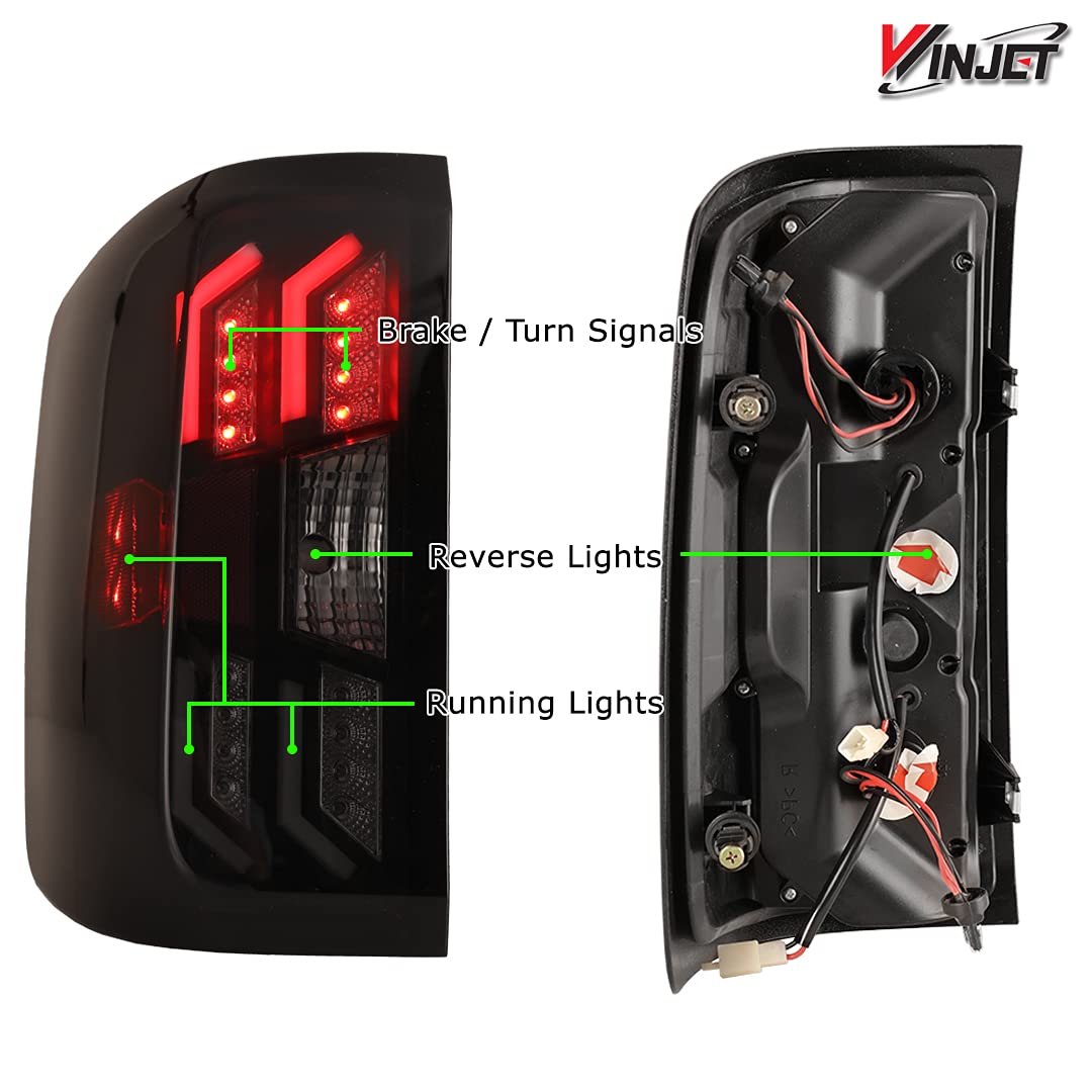 Winjet Off-Road LED Tail Lights for 2014-2018 Chevrolet Silverado - DRL Daytime Running Lights - Waterproof & Durable for Off-Roading, Truck Upgrades & Night Driving