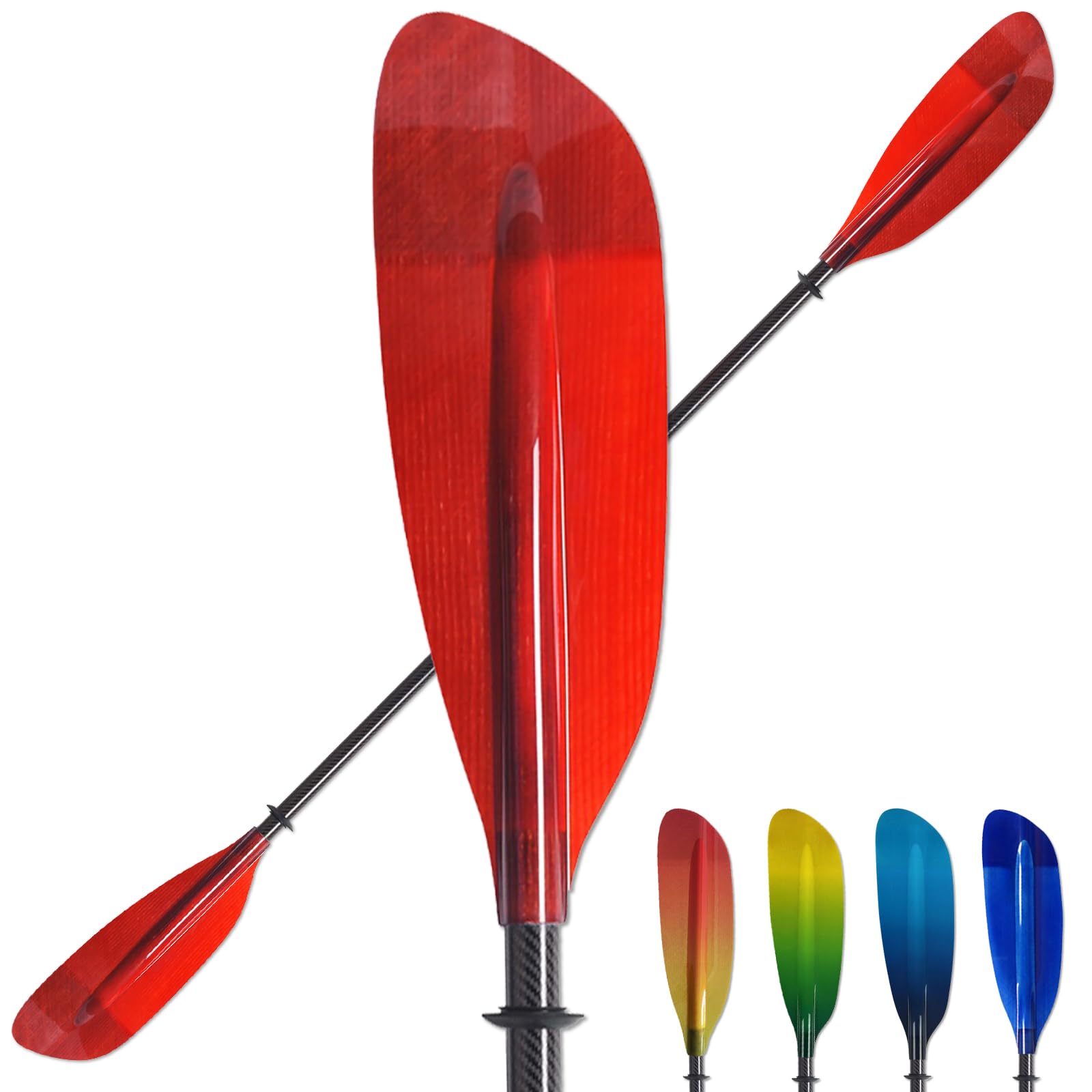 Premium Carbon Fiber Kayak Paddles with Gradient Fiberglass Blades - 3-Piece Adjustable Floating Oars (230-240cm/90-94in) for Touring, Fishing & Recreational Kayaking