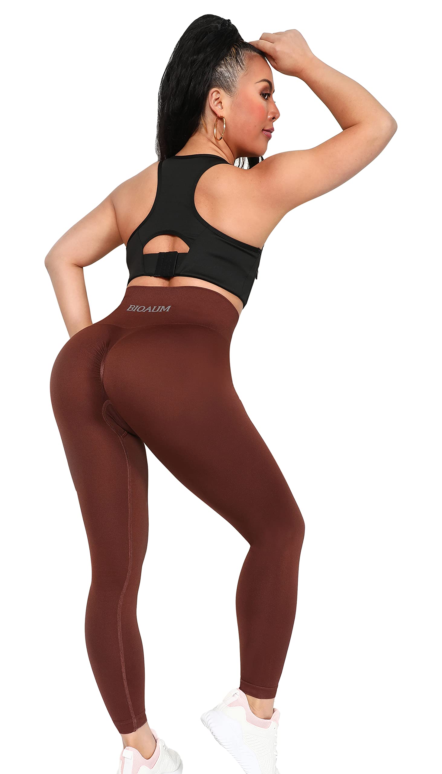 BIOAUM High Waisted Butt Lifting Workout Leggings for Women - Seamless Scrunch Yoga Pants for Gym, Running & Fitness - Tummy Control & Booty Enhancement Activewear