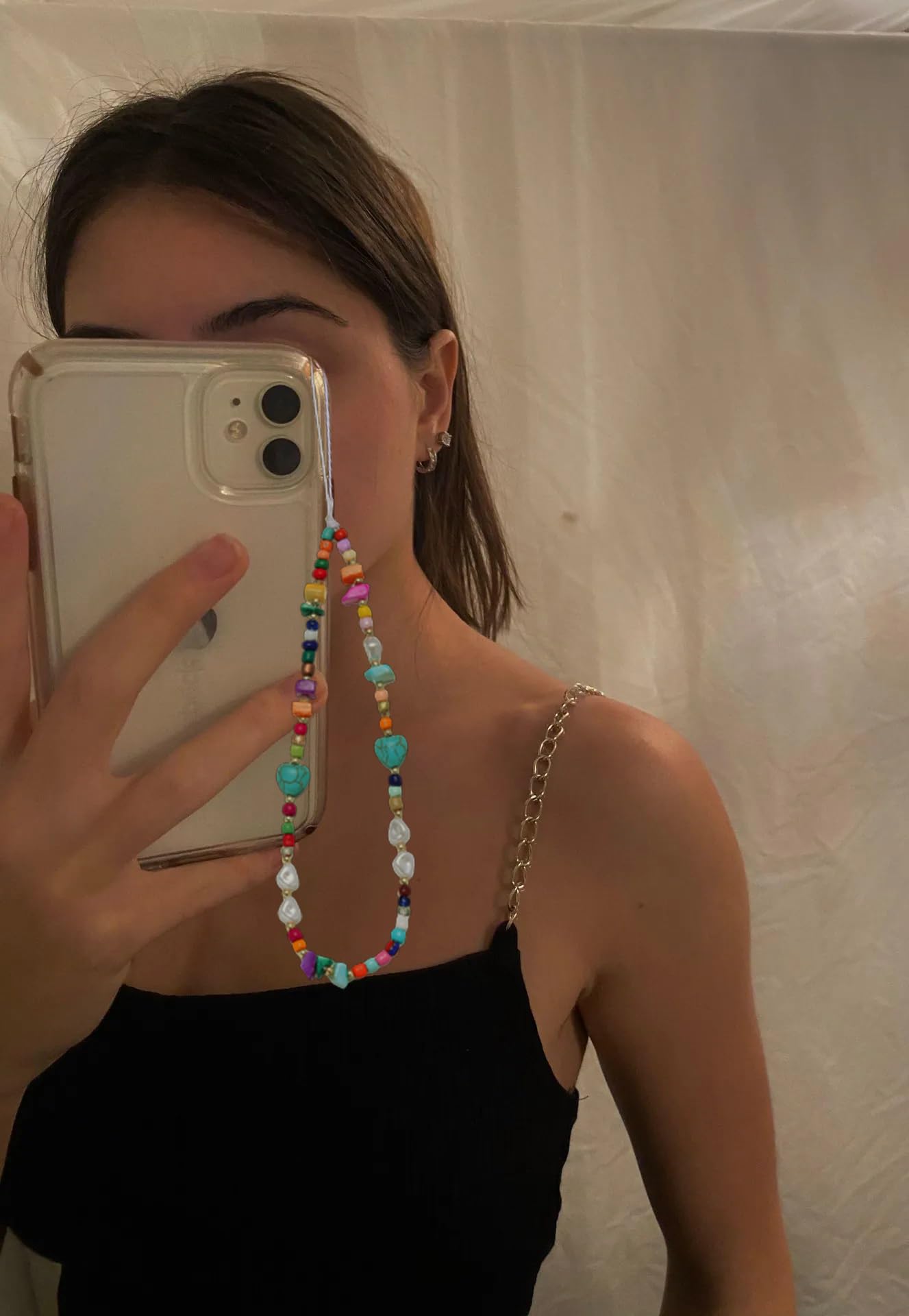 Handmade Beaded Phone Charm with Tether Tab - Adjustable Wrist Strap for iPhone Samsung Phone Cases | Cute Accessory for Keys, Bags & Everyday Carry