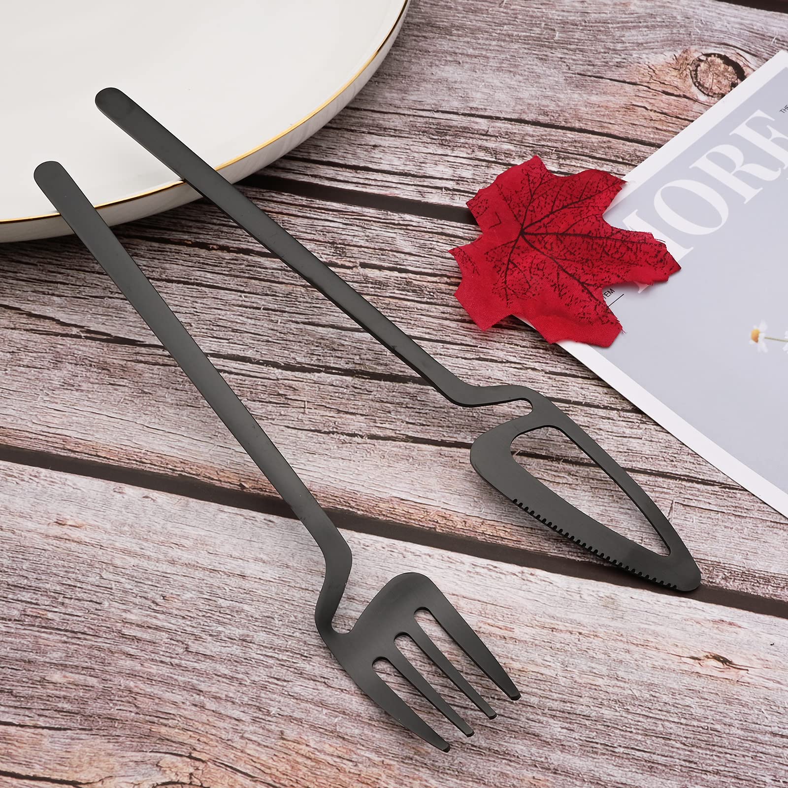 Premium 20-Piece Matte Black Silverware Set - 304 Stainless Steel Flatware Set with Hanging Cup - Modern Cutlery for Dining, Kitchen & Entertaining - Perfect Wedding, Birthday & Housewarming Gift