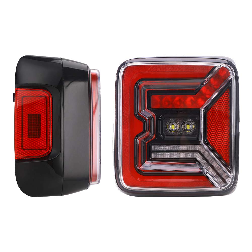 LED Taillights for Jeep Wrangler JL & JLU 2018-2020 | US Edition Rear Turn Signal & Reverse Lights | Waterproof Off-Road LED Tail Lights for Jeep Wrangler JL JLU 2018 2019 2020 Models | Perfect for Night Driving & Off-Road Adventures